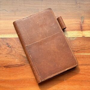 A5 Slim Jibun Techo Brown Leather Notebook Cover